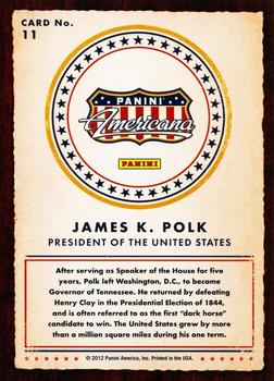 2012 Panini Americana Heroes & Legends #11 James K. Polk Back