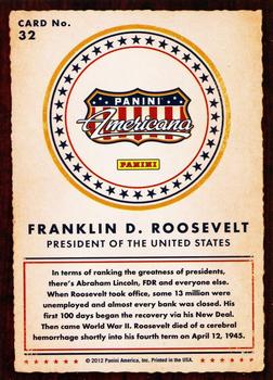 2012 Panini Americana Heroes & Legends #32 Franklin D. Roosevelt Back