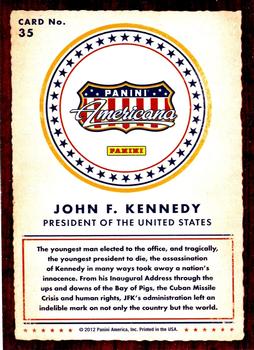 2012 Panini Americana Heroes & Legends #35 John F. Kennedy Back
