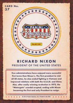 2012 Panini Americana Heroes & Legends #37 Richard Nixon Back