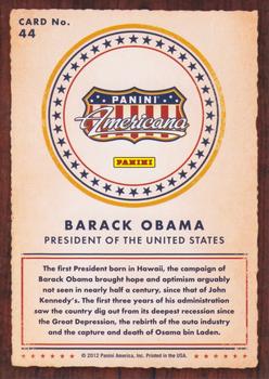 2012 Panini Americana Heroes & Legends #44 Barack Obama Back