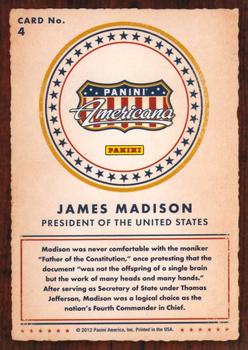 2012 Panini Americana Heroes & Legends #4 James Madison Back