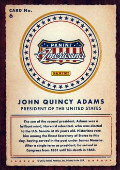 2012 Panini Americana Heroes & Legends #6 John Quincy Adams Back