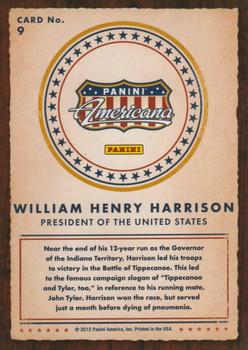 2012 Panini Americana Heroes & Legends #9 William Henry Harrison Back