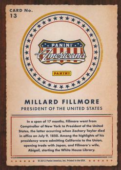 2012 Panini Americana Heroes & Legends #13 Millard Fillmore Back