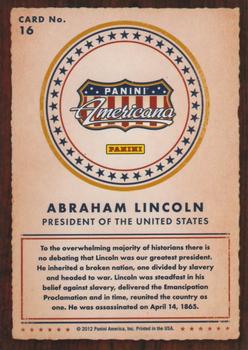 2012 Panini Americana Heroes & Legends #16 Abraham Lincoln Back