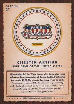 2012 Panini Americana Heroes & Legends #21 Chester A. Arthur Back