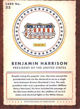 2012 Panini Americana Heroes & Legends #23 Benjamin Harrison Back