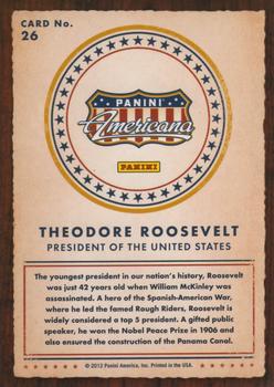 2012 Panini Americana Heroes & Legends #26 Theodore Roosevelt Back