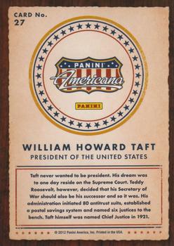 2012 Panini Americana Heroes & Legends #27 William Howard Taft Back