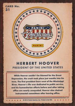 2012 Panini Americana Heroes & Legends #31 Herbert Hoover Back