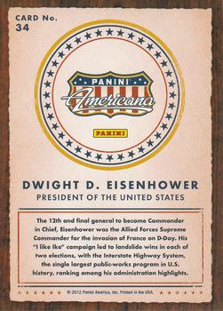 2012 Panini Americana Heroes & Legends #34 Dwight D. Eisenhower Back