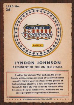 2012 Panini Americana Heroes & Legends #36 Lyndon B. Johnson Back