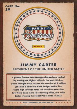 2012 Panini Americana Heroes & Legends #39 Jimmy Carter Back