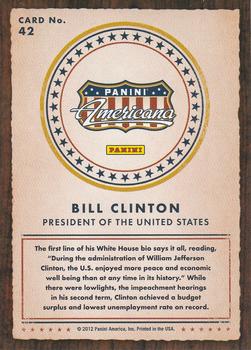 2012 Panini Americana Heroes & Legends #42 Bill Clinton Back