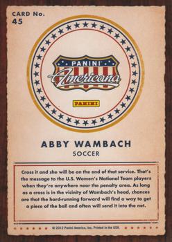 2012 Panini Americana Heroes & Legends #45 Abby Wambach Back