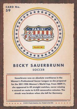 2012 Panini Americana Heroes & Legends #59 Becky Sauerbrunn Back