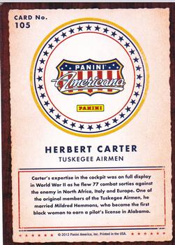 2012 Panini Americana Heroes & Legends #105 Herbert Carter Back
