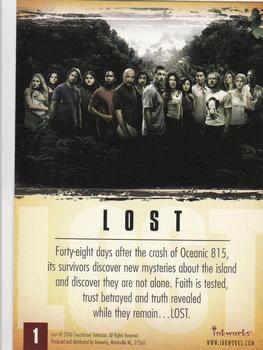 2006 Inkworks Lost Season 2 #1 Lost (Title Card) Back