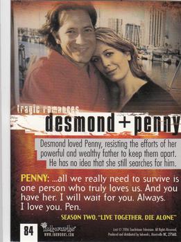 2006 Inkworks Lost Season 2 #84 Desmond + Penny Back