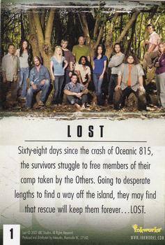 2007 Inkworks Lost Season 3 #1 Lost Season Three Title Card Back