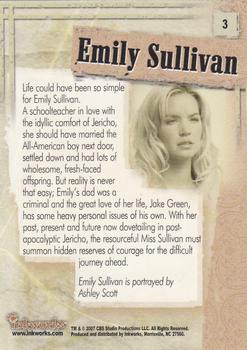 2007 Inkworks Jericho Season 1 #3 Emily Sullivan Back