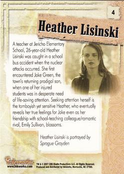 2007 Inkworks Jericho Season 1 #4 Heather Lisinski Back