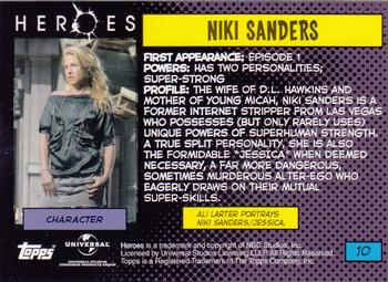 2008 Topps Heroes #10 Niki Sanders Back
