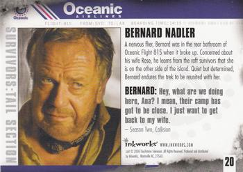 2006 Inkworks Lost Revelations #20 Bernard Nadler Back