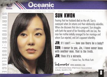 2006 Inkworks Lost Revelations #8 Sun Kwon / Yunjin Kim Back