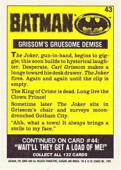 1989 Topps Batman - Collector's Edition (Tiffany) #43 Grissom's Gruesome Demise Back