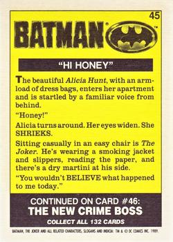 1989 Topps Batman - Collector's Edition (Tiffany) #45 Hi Honey! Back