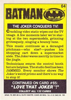 1989 Topps Batman - Collector's Edition (Tiffany) #64 The Joker conquers TV! Back