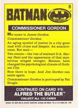 1989 Topps Batman - Collector's Edition (Tiffany) #8 Commissioner Gordon Back