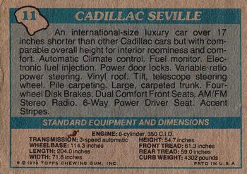 1976 Topps Autos of 1977 #11 Cadillac Seville Back