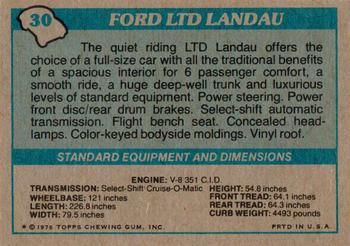 1976 Topps Autos of 1977 #30 Ford LTD Landau Back