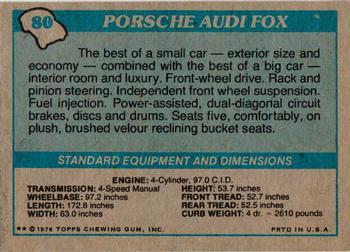 1976 Topps Autos of 1977 #80 Porsche Audi Fox Back