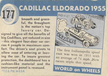 1953-55 Topps World on Wheels (R714-24) #177 1955 Cadillac Eldorade Brougham Back