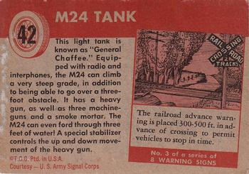 1953-55 Topps World on Wheels (R714-24) #42 M24 Light Tank Back