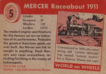 1953-55 Topps World on Wheels (R714-24) #5 1911 Mercer Raceabout Back