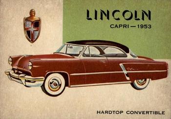 1953-55 Topps World on Wheels (R714-24) #84 1953 Lincoln Capri Front