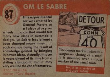 1953-55 Topps World on Wheels (R714-24) #87 General Motors LeSabre Back