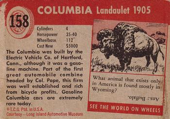 1953-55 Topps World on Wheels (R714-24) #158 1905 Columbia Landaulet Back