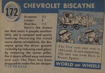 1953-55 Topps World on Wheels (R714-24) #172 Chevrolet Biscayne Dream Car Back