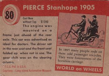 1953-55 Topps World on Wheels (R714-24) #80 1905 Pierce Stanhope Back