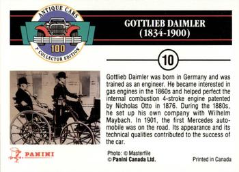 1992 Panini Antique Cars English Version #10 Gottlieb Daimler Back