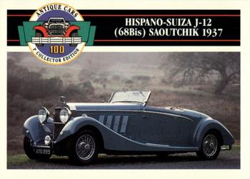 1992 Panini Antique Cars English Version #75 Hispano-Suiza J-12 (68Bis) Saoutchik 1937 Front