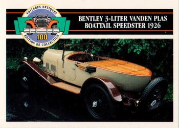 1992 Panini Antique Cars French Version #27 Bentley 3-Liter Vanden Plas Boattail Speedster 1926 Front