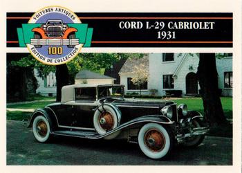 1992 Panini Antique Cars French Version #42 Cord L-29 Cabriolet 1931 Front