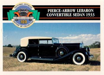 1992 Panini Antique Cars French Version #58 Pierce-Arrow LeBaron Convertible Sedan 1933 Front